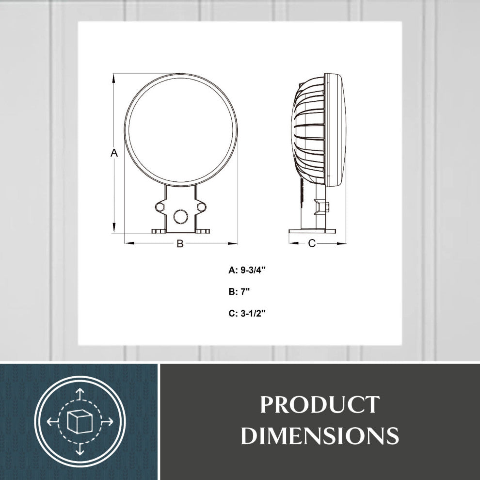 Gray Aluminum LED Outdoor Security Flood Light, Dusk to Dawn, 5000 Lumens
