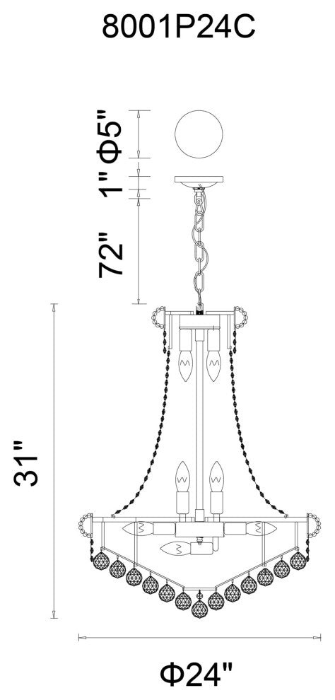 Empire 17 Light Down Chandelier With Gold Finish