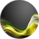 Green Gold Texture Pattern, Abstract Digital Art Round Wall Art, 23"