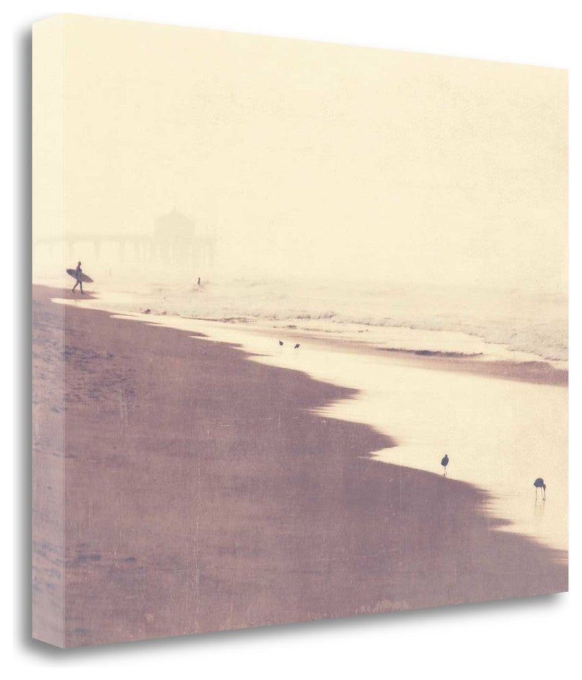 "October Swim" By Myan Soffia,Ready to Hang Giclee Print on Gallery Wrap Canvas