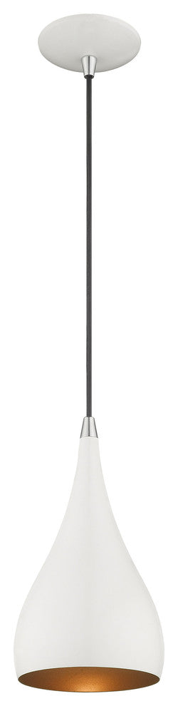 Livex Lighting Shiny White 1-Light Mini Pendant