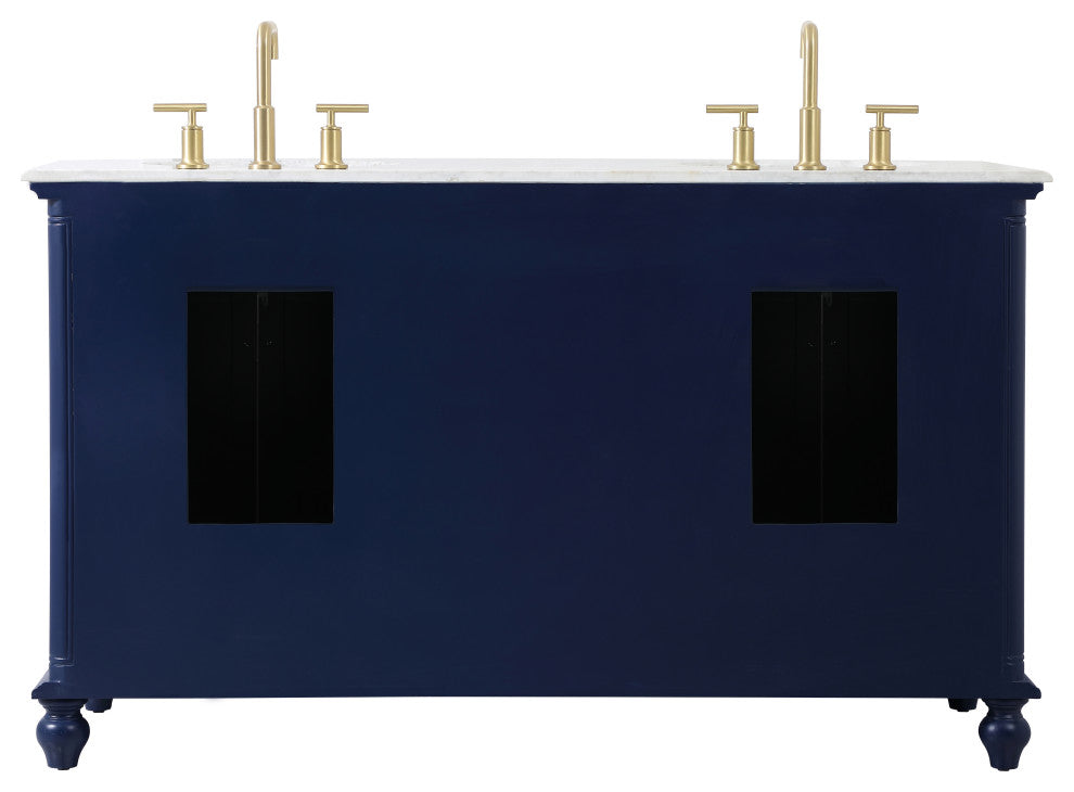 Rhett 60" Double Bathroom Vanity, Blue