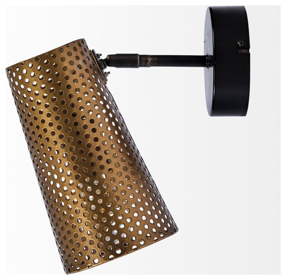 Perforated Metal Wall Sconce, Wesley I
