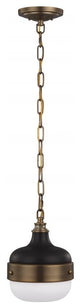 Feiss Cadence 1-Bulb Dark Antique Brass/Matte Black Pendant