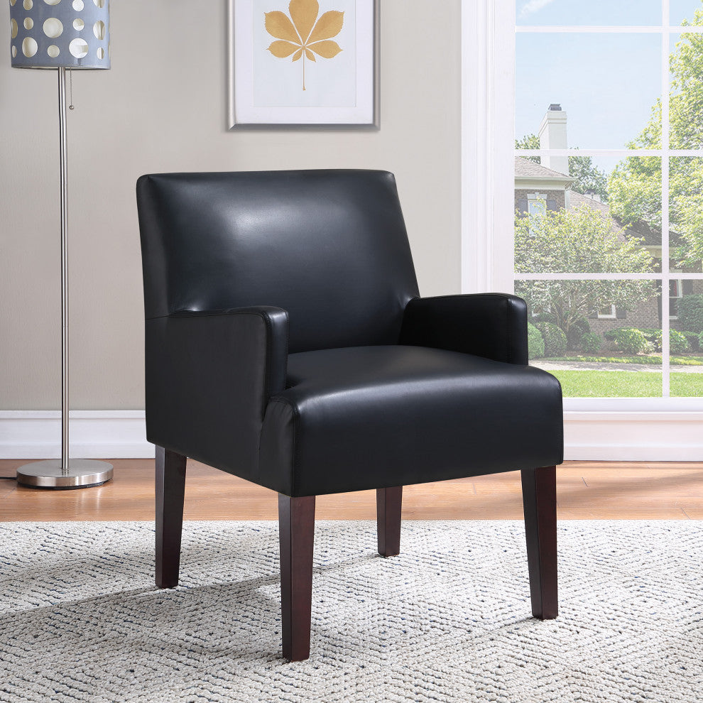 Main Street Guest Chair Black Faux leather