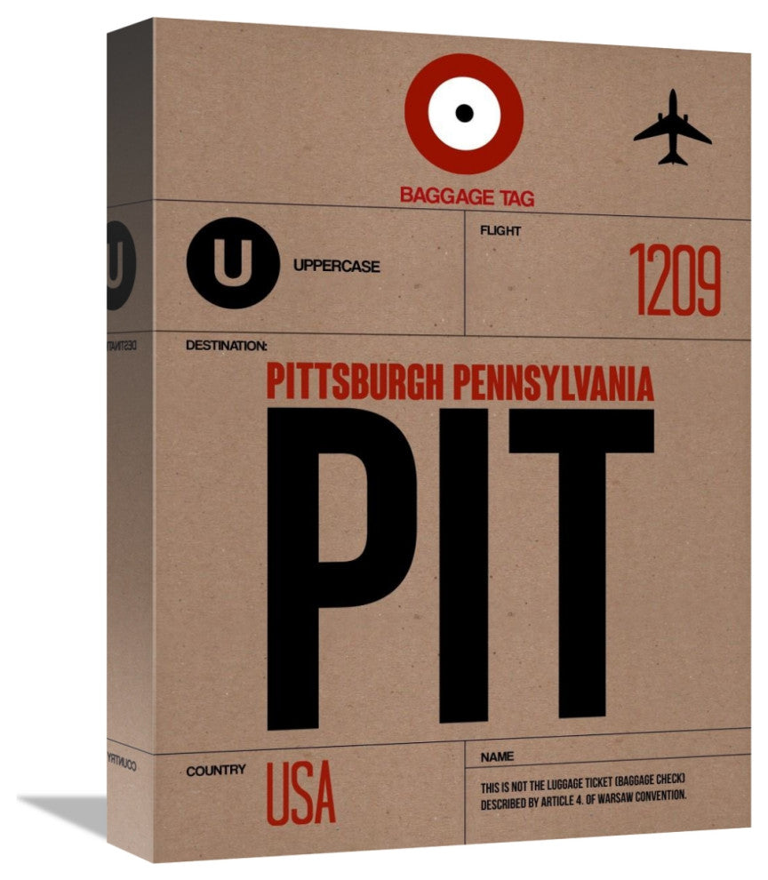 "PIT Pittsburgh Luggage Tag 1" Fine Art Print