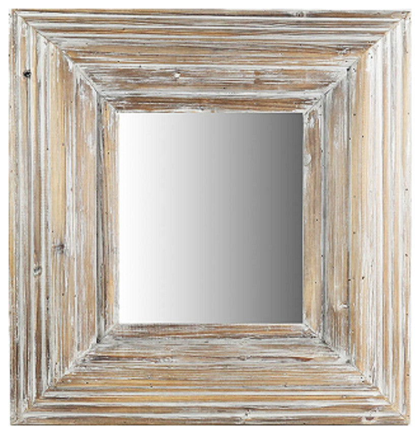 Grey Washed Square Framed Mirror, Small