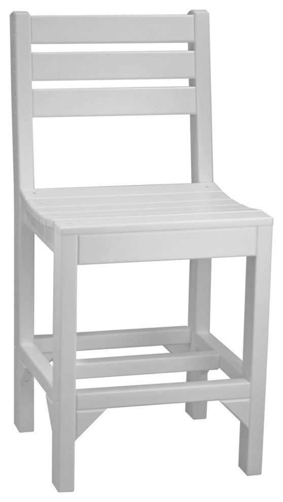 Set of 4 Poly Island Dining Chairs, White, Counter Height