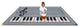 Kid Essentials Rug, Play Along, Gray With Keys, 7'8"x10'9"