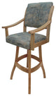 Swivel Counter Wood Bar Stool Casa on S-Base, Poet Sky on Natural, 30"