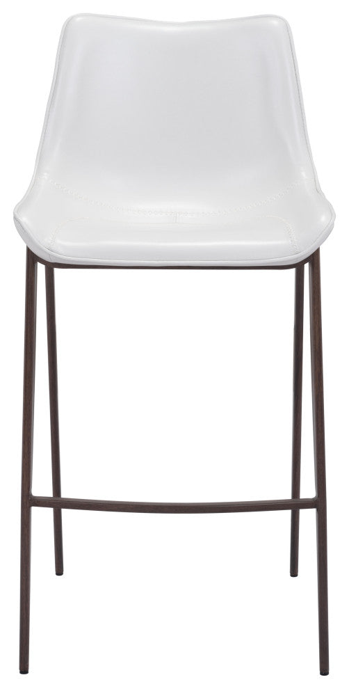 Magnus Bar Chair (Set of 2) White & Walnut