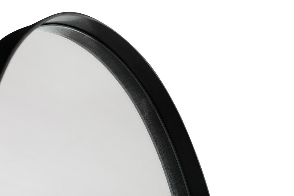 40x18" Decorative Oval Shaped Mirror, Black