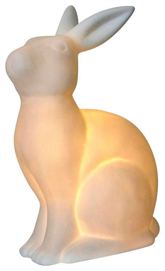 Simple Designs Porcelain Bunny Rabbit Shaped Animal Light Table Lamp