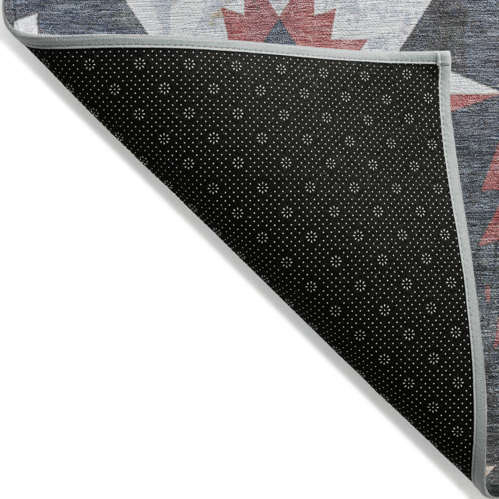 Machine Washable Indoor/Outdoor Chantille ACN1893 Black 8' x 10' Rug
