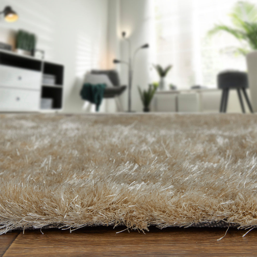 Weave & Wander Armada Plush Shag Rug, Cream, 7'6"x9'6"