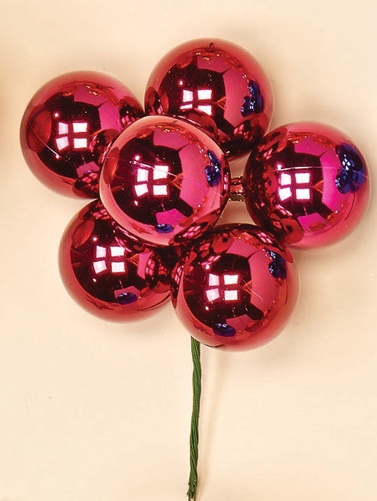 60Mm Burgundy Ball, Set of 6