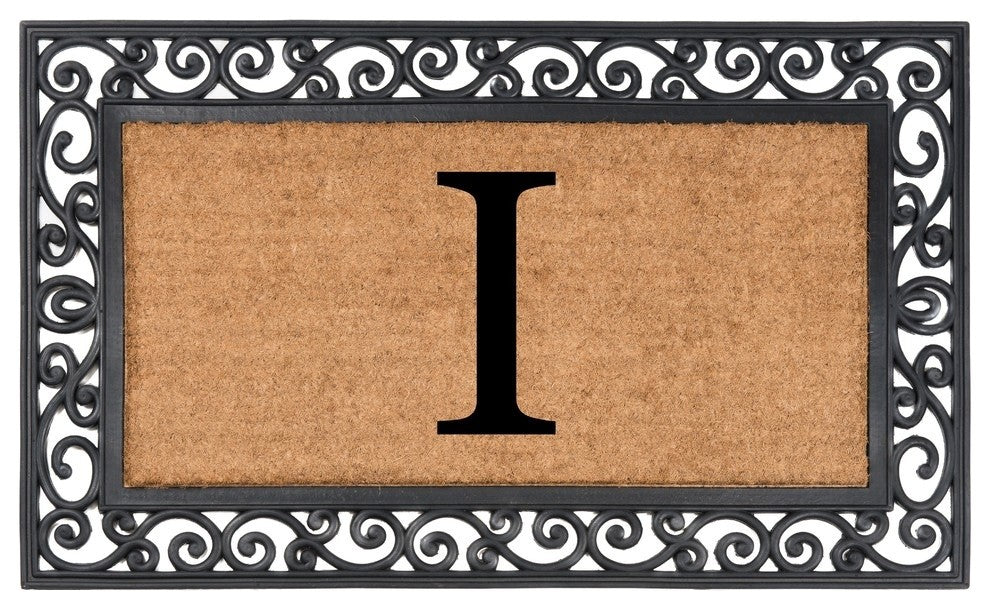 Classic Monogrammed Rubber Welcome Mat, I