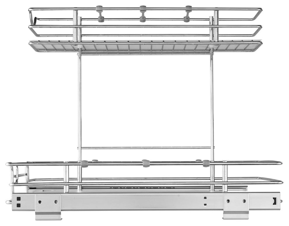VEVOR 2-Tier Wire Pull Out Cabinet Under Sink Organizer 12x17" Drawer Basket