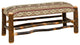 Hickory Log Upholstered Bench, Bear Mountain