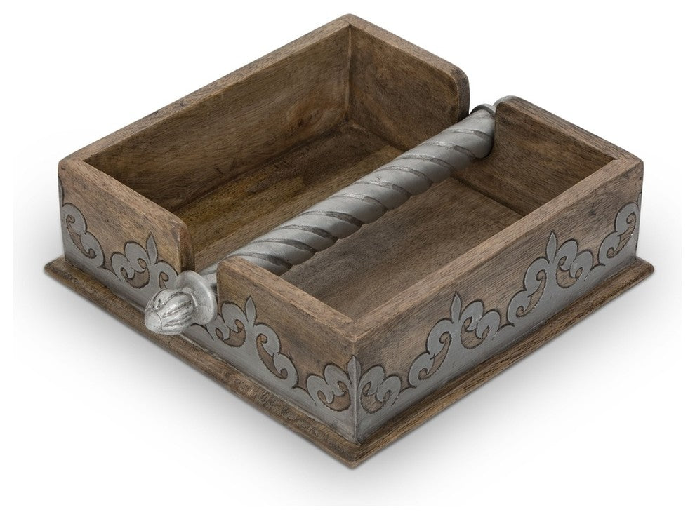 7"Sq Wood/Metal Na Packin Holder