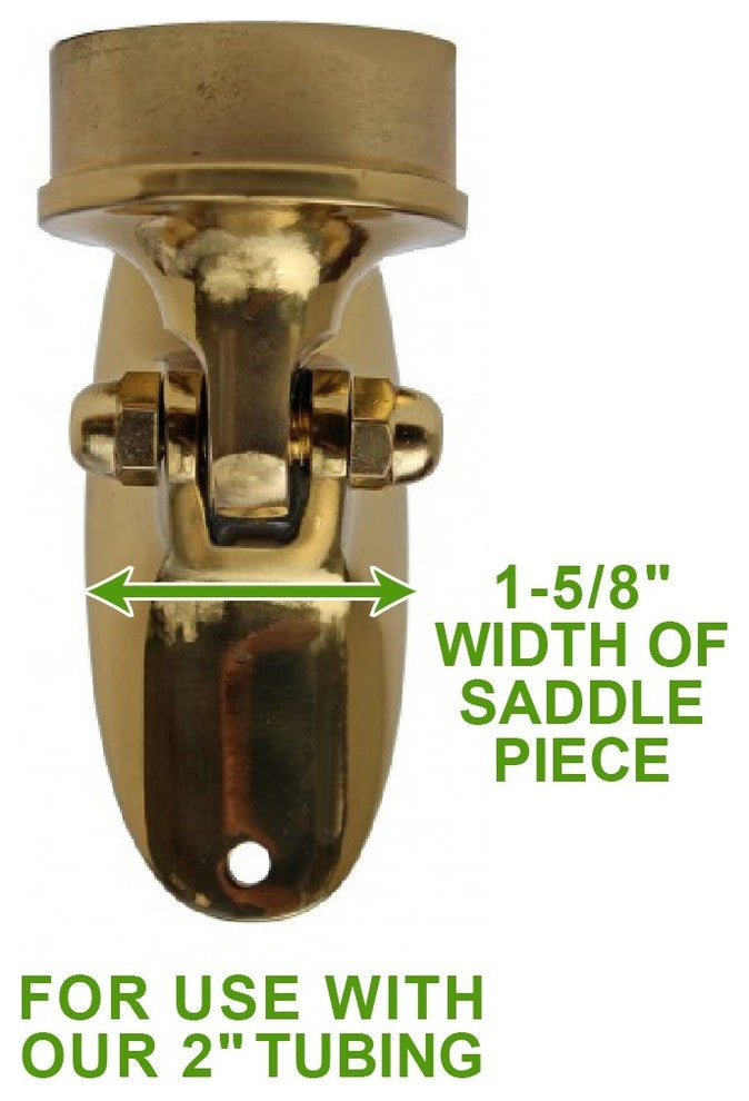 Solid Brass Saddle Bracket Plug 2" OD Lacquered Bar Rail Renovators Supply