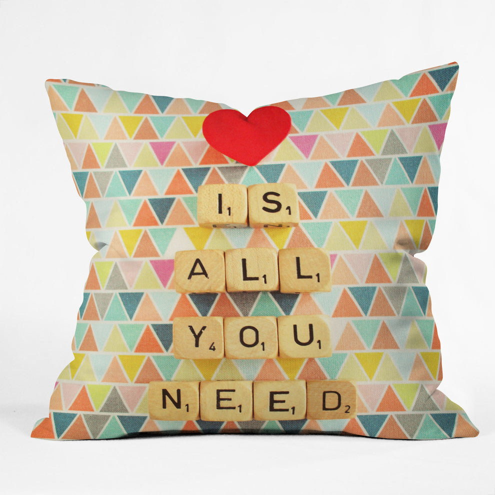 Happee Monkee Love Is All You Need Outdoor Throw Pillow