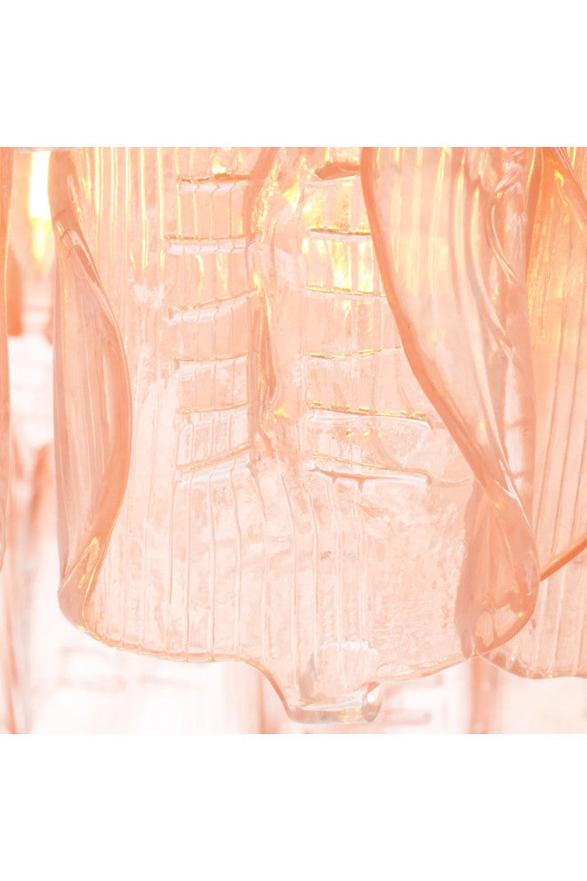 Tiered Handmade Glass Chandelier, Eichholtz Solange, Pink