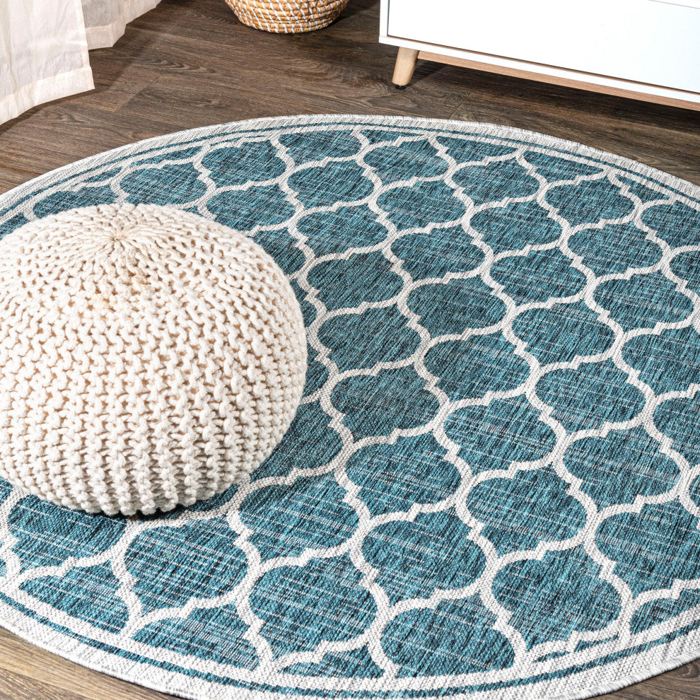 Trebol Moroccan Trellis Textured Weave Indoor/Outdoor Area Rug