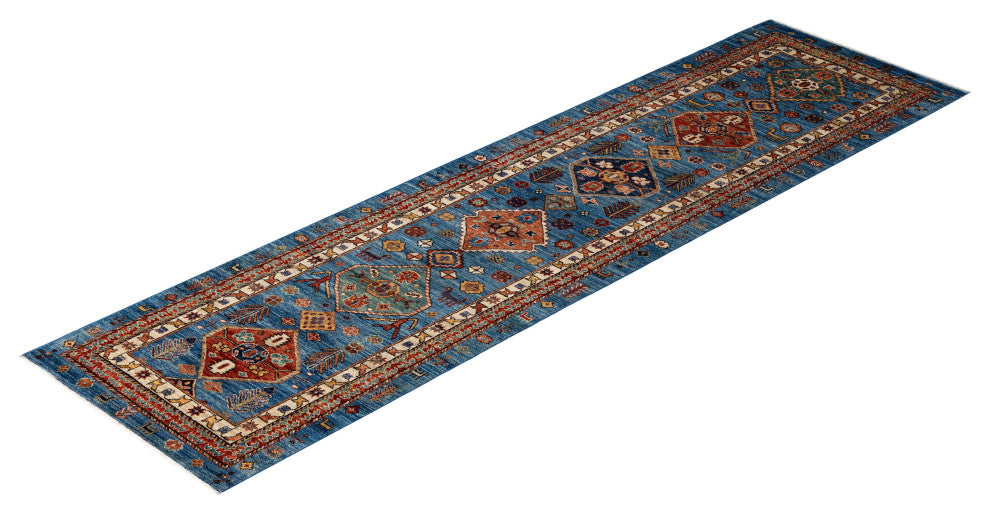 Serapi One-of-a-Kind Hand-Knotted Area Rug Light Blue, 2'9" x 10'0"