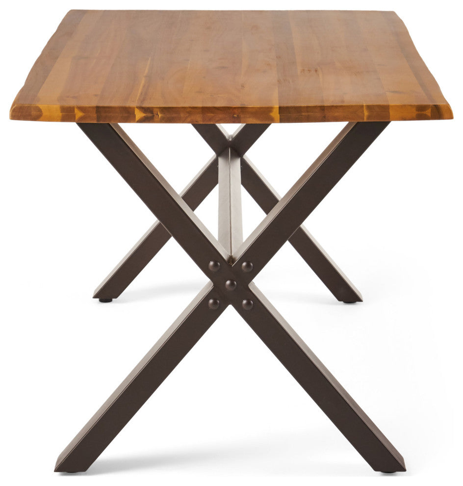 GDF Studio Jasper Teak Finish Acacia Wood Dining Set