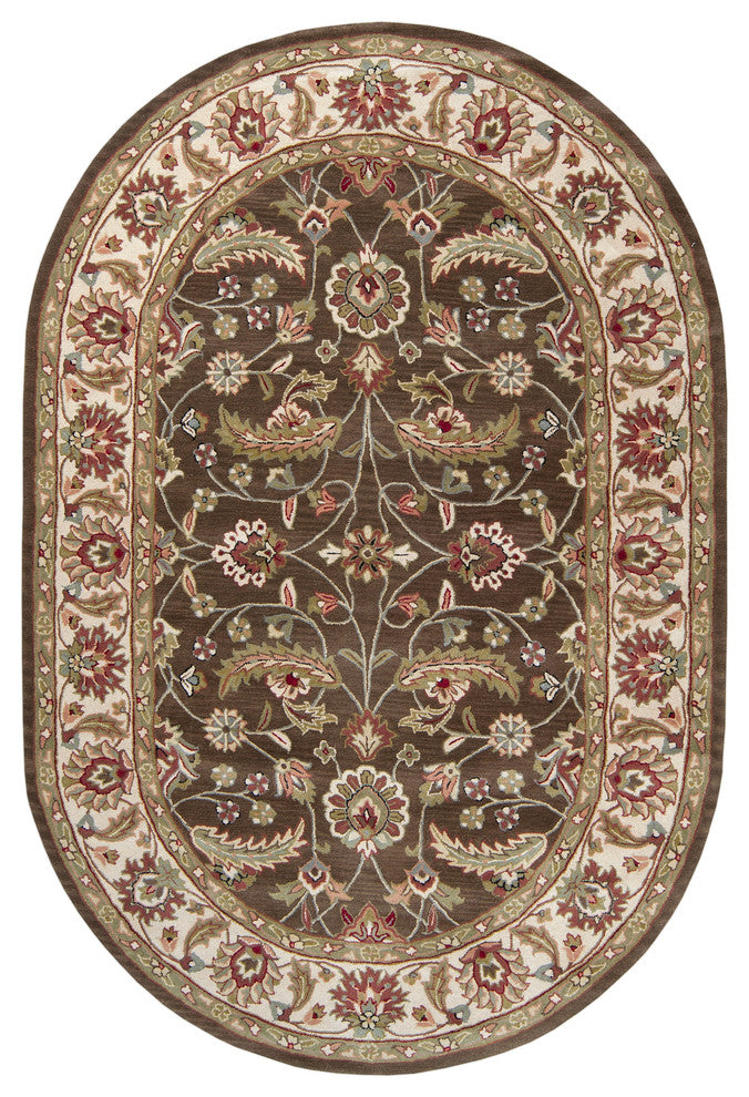 Surya Caesar CAE-1003 Traditional Area Rug, Dark Brown, 8' x 10' Oval