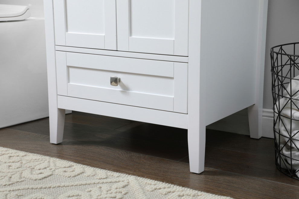 24" SIngle Bathroom Vanity, White