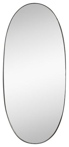 40x18" Decorative Oval Shaped Mirror, Black