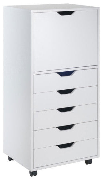 Halifax Tall Storage Cabinet, 5-Drawer, White