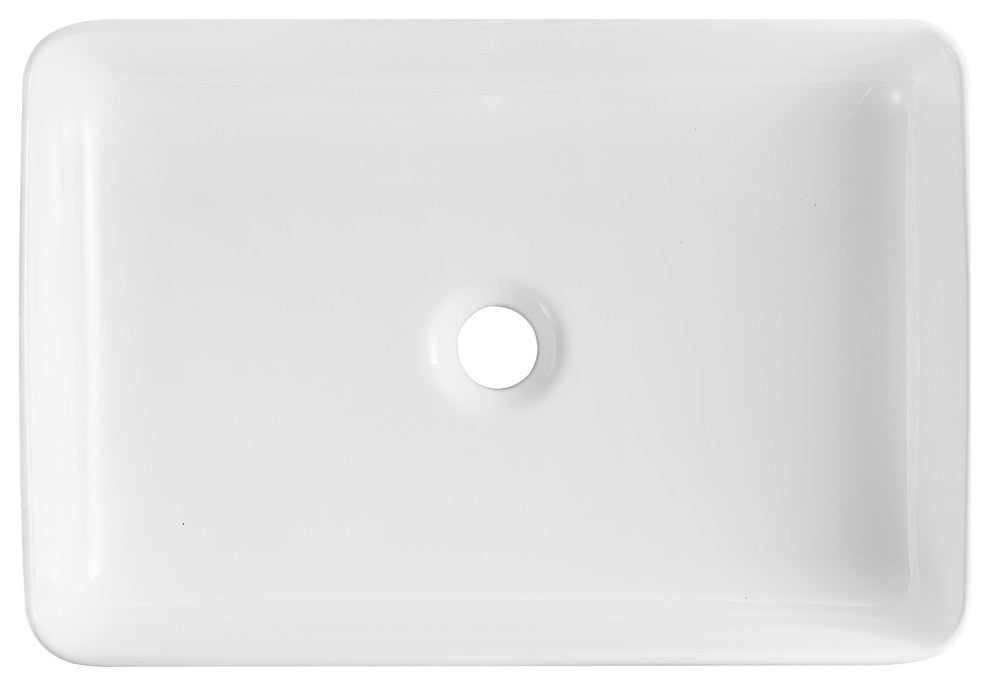 Rectangle Above Counter Porcelain Ceramic Bathroom Vessel Vanity Sink Art Basin