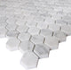 Carrara White Marble Mosaic Tile, Hexagon, Honed, Sample