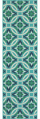Madelina Floral Blue and Green Indoor or Outdoor Area Rug, 1'10"x2'10"