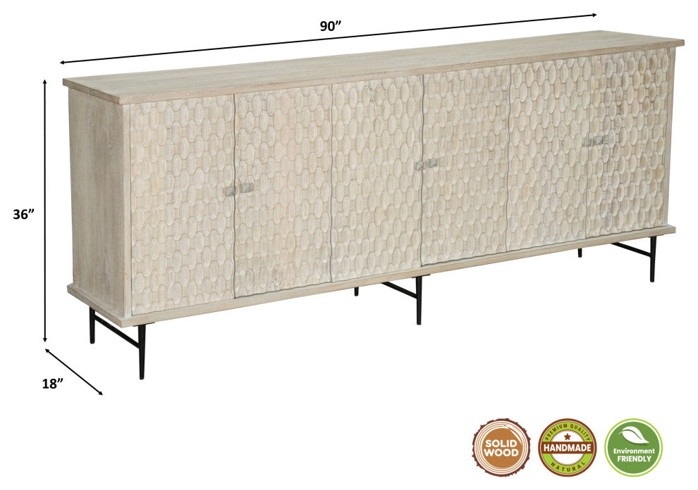 Ethan 6-door Solid Wood Sideboard