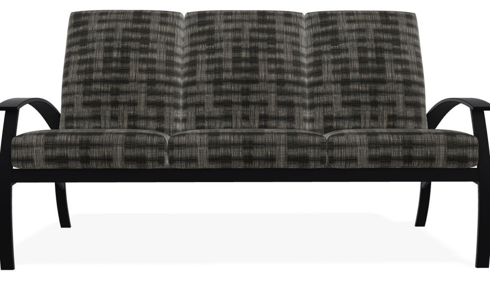 Belle Isle Cushion 3-Seat Outdoor Sofa, Illusion Plaid Onyx/Black