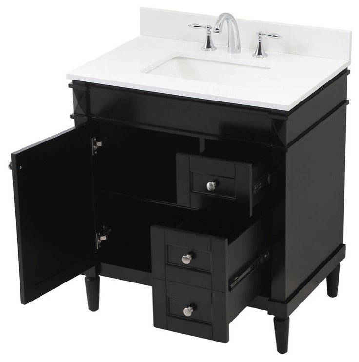 Home Living 21" Transitional Black-Light Bathroom Vanity