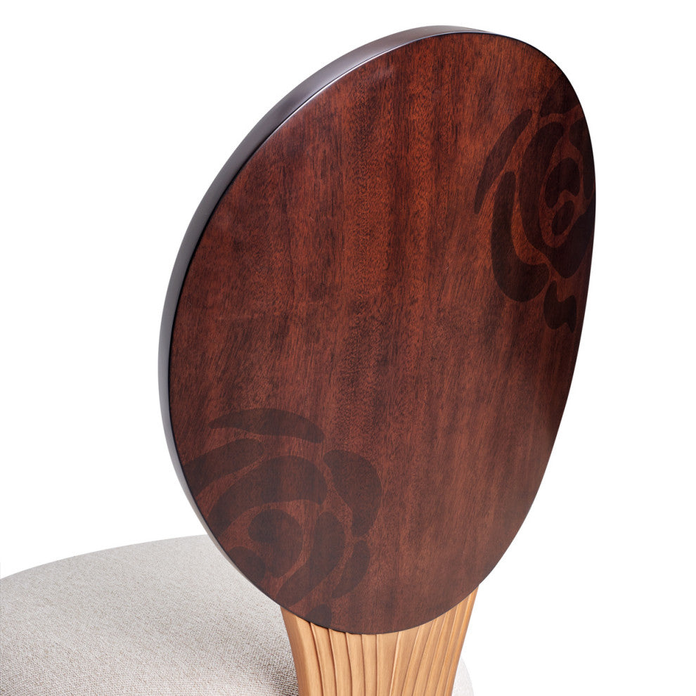 Camellia Field Dining Side Chair, Set of 2, Linen/Warm Pecan