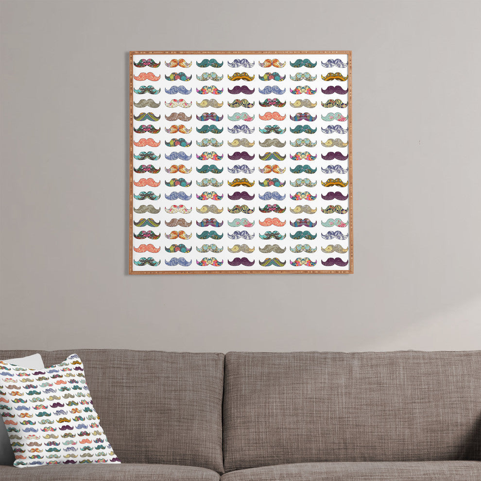 Deny Designs Bianca Green Mustache Mania Framed Wall Art