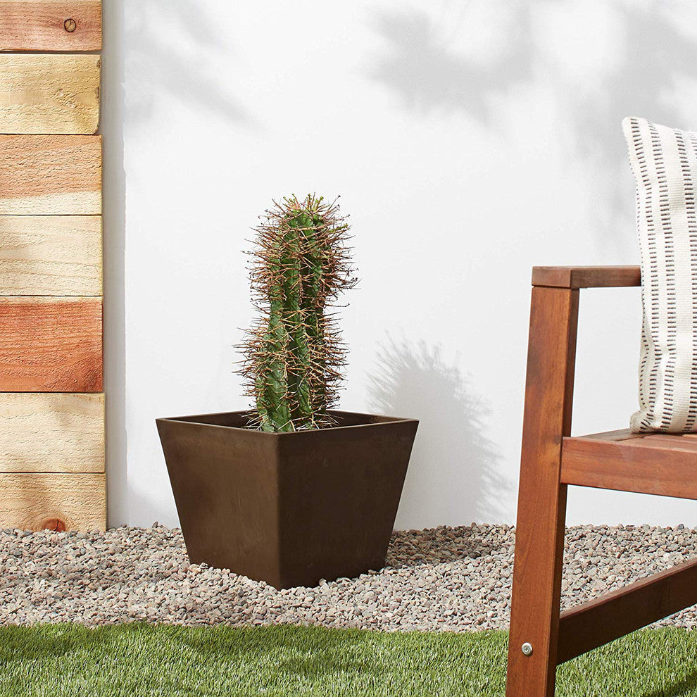 Simplicity Square Planter, Chocolate