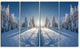 "Majestic White Winter Landscape" Landscape Print Wall Art, 4 Panels, 48"x28"