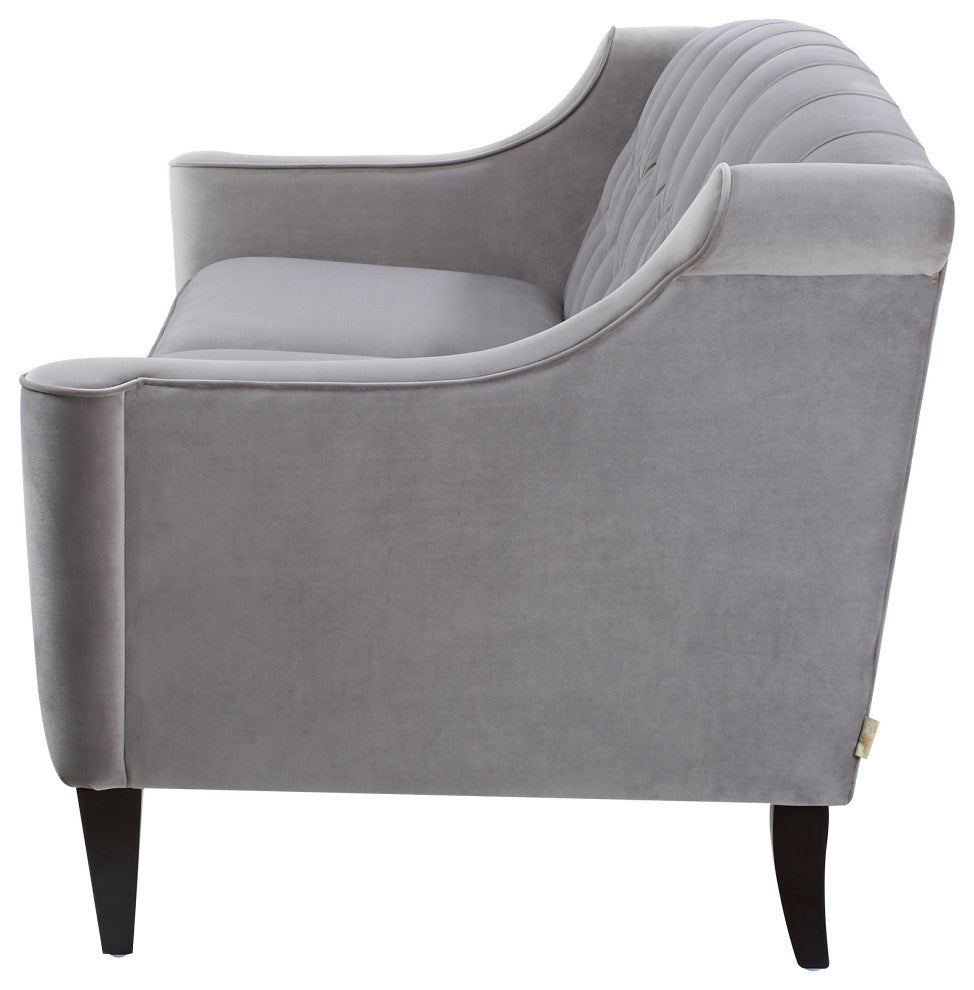 Ken Velvet Tufted Sofa, Opal Gray