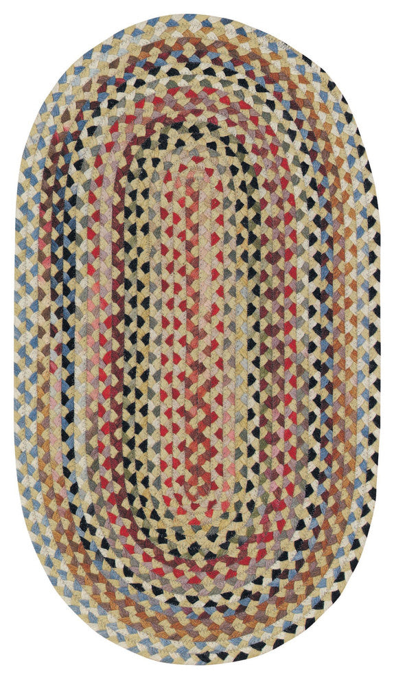 St. Johnsbury Braided Oval Rug, Wheat, 2'x8' Runner