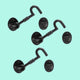 Black Wrought Iron Cabin Hooks, 4in Long, Set of 3