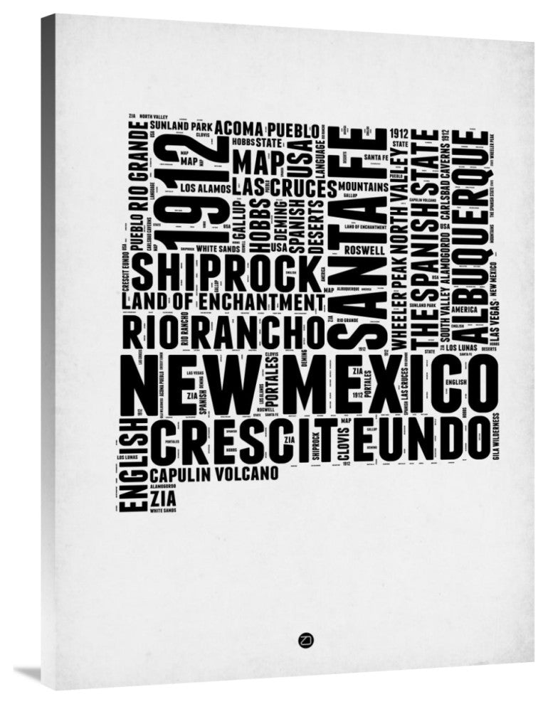 "New Mexico Word Cloud 2" Fine Art Print