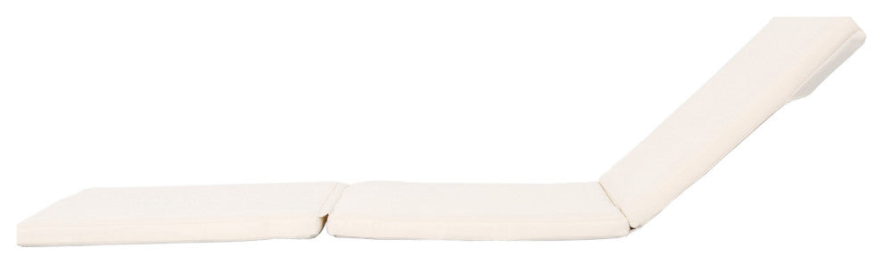 GDF Studio Laraine Outdoor Water Resistant Chaise Lounge Cushion, Cream, Set of 2