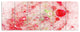 Red Fractal Planet of Bubbles, Abstract Wall Art Canvas, 70"x28", 6 Panels